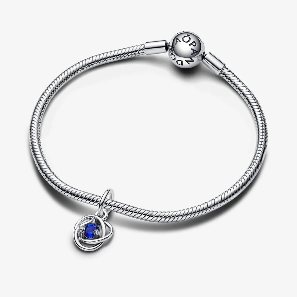 PANDORA :  September Blue Eternity Circle Dangle Charm - Image 3