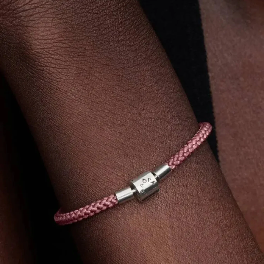 Pandora : Shimmering Pink Cord Bracelet - Image 2