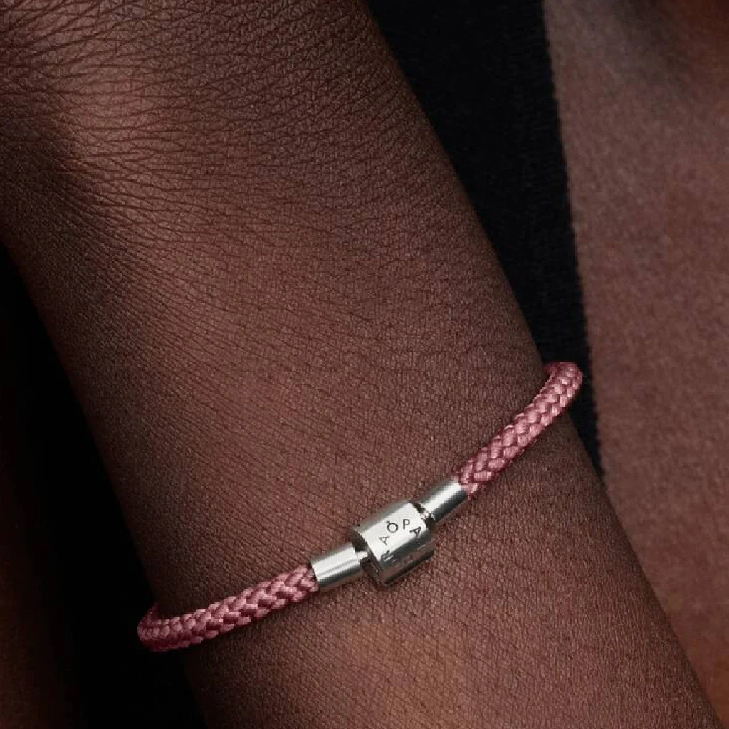 Pandora : Shimmering Pink Cord Bracelet - Image 3