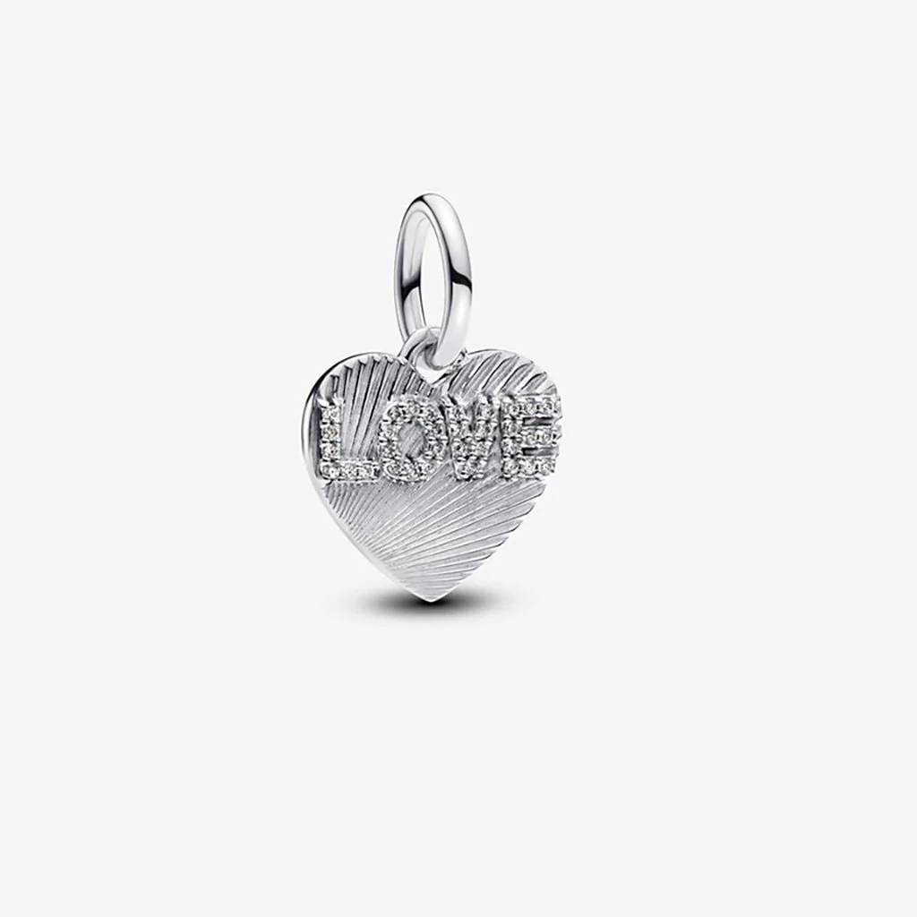 PANDORA : Silver Love Heart Dangle Charm