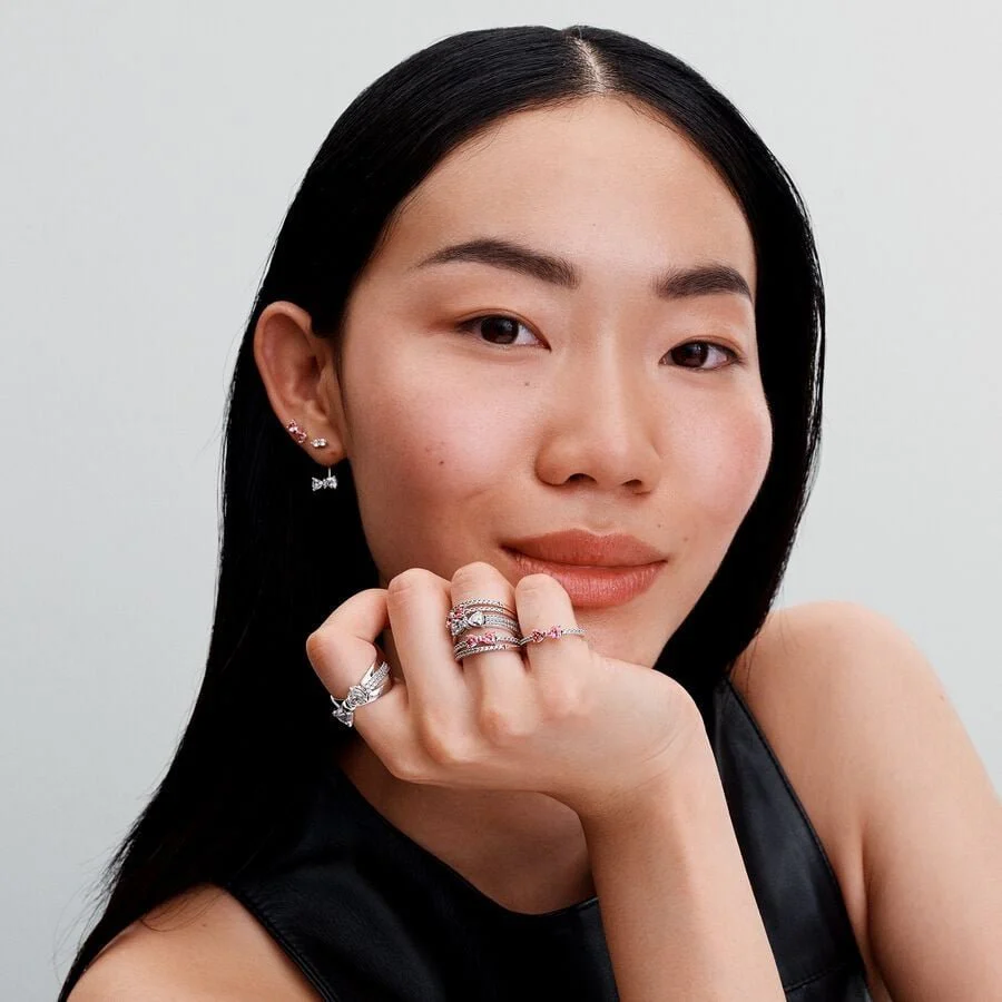 PANDORA : Sparkling Bow Drop Earrings - Image 3