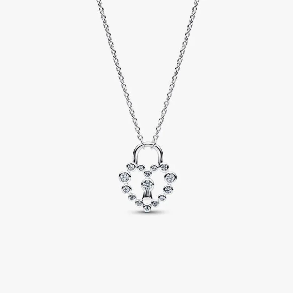 Pandora : Sparkling Heart Padlock Pendant Necklace