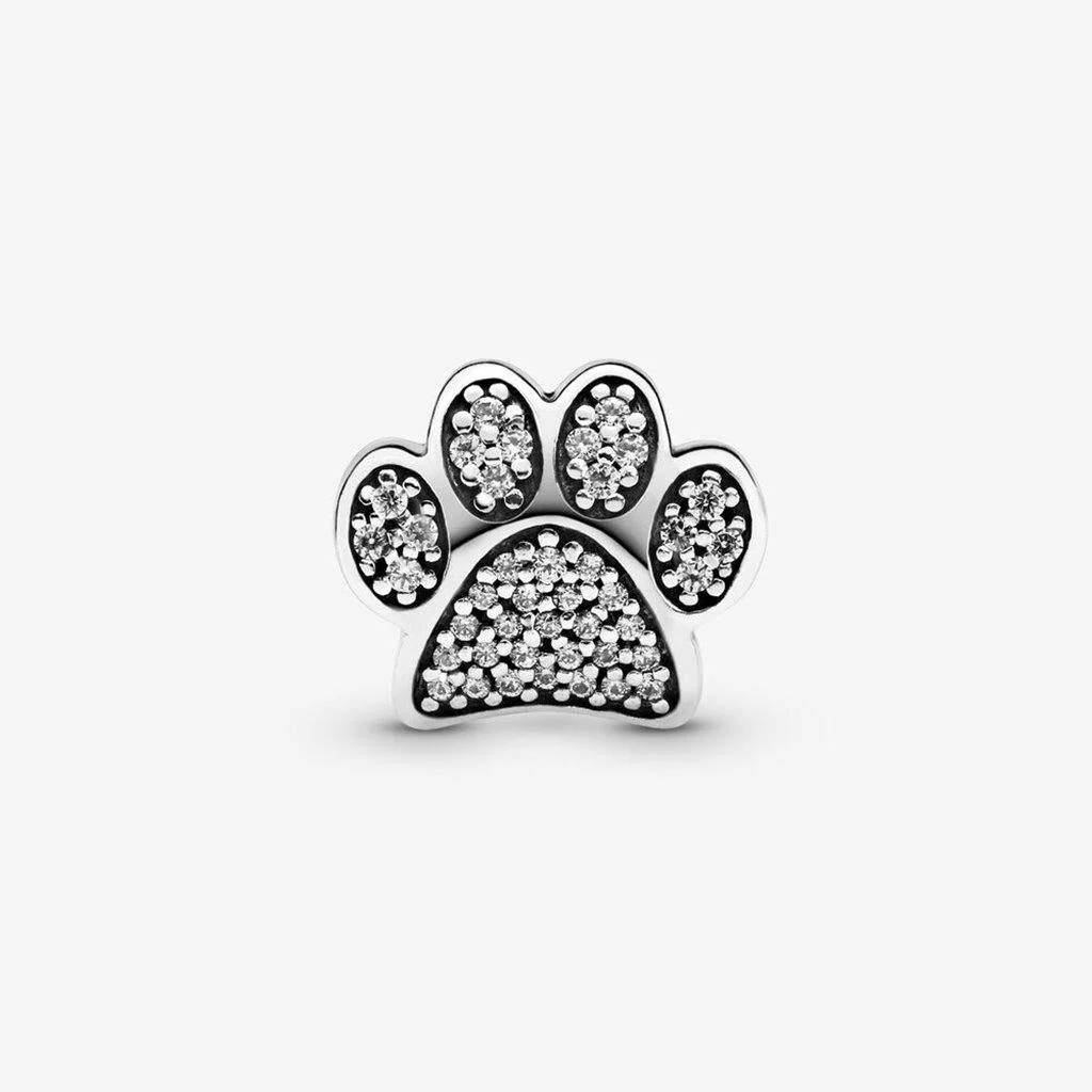 PANDORA : Sparkling Paw Print Charm - Image 2