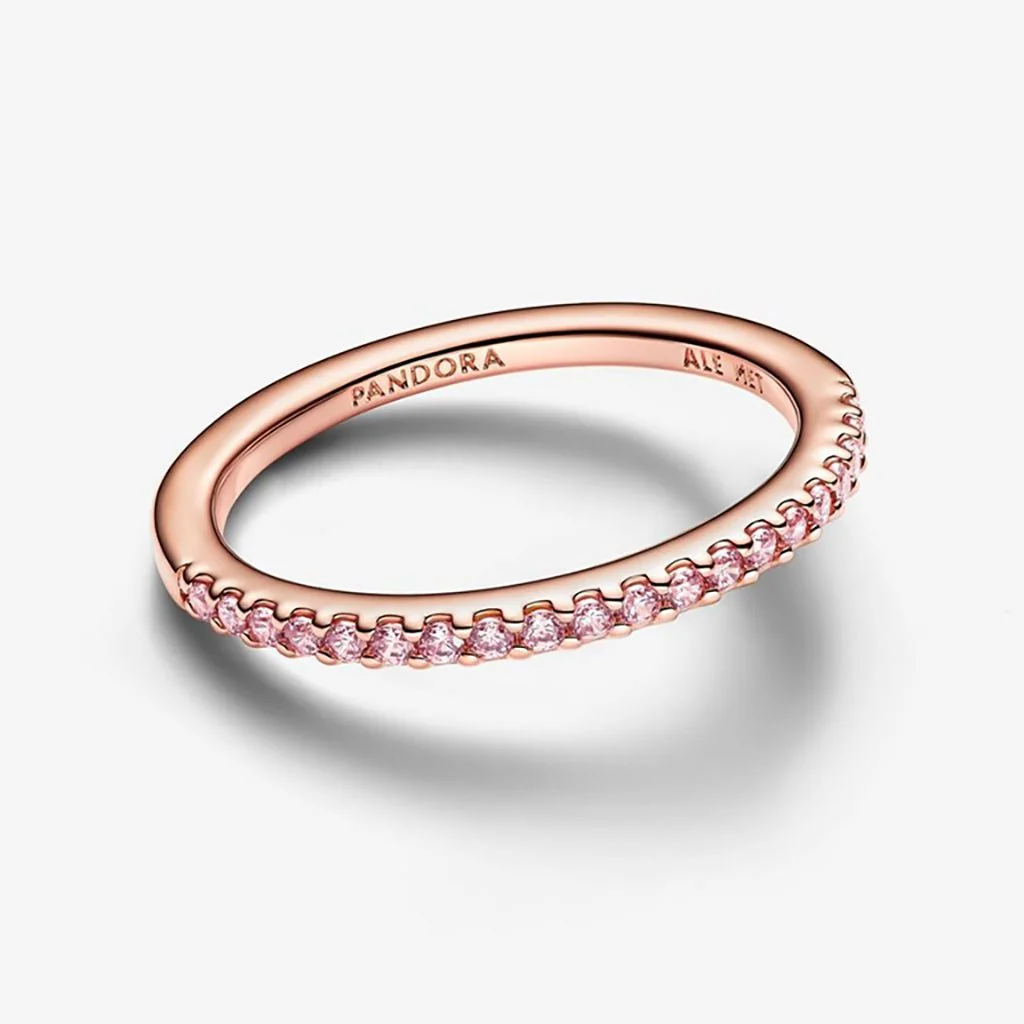 PANDORA : Sparkling Pink Band Ring - Image 3
