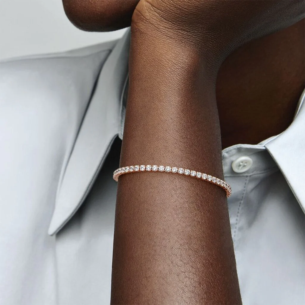 PANDORA : Sparkling Tennis Bracelet - Rose Gold - Image 3