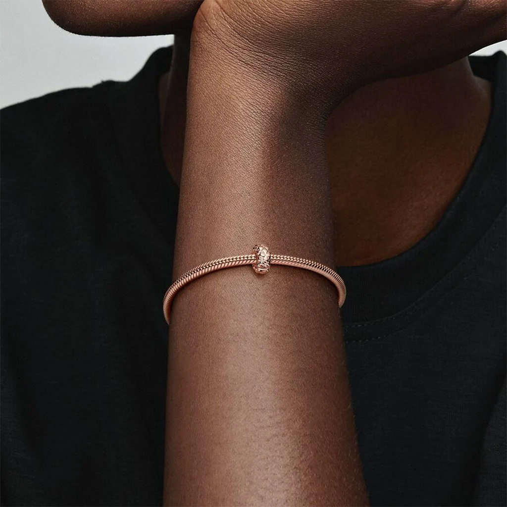 PANDORA : Studded Clip Charm in Rose Gold Plated - Image 5