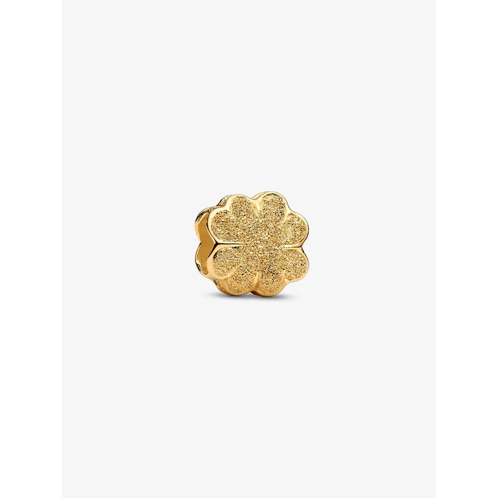 PANDORA : Textured Clover Mini Charm - Gold