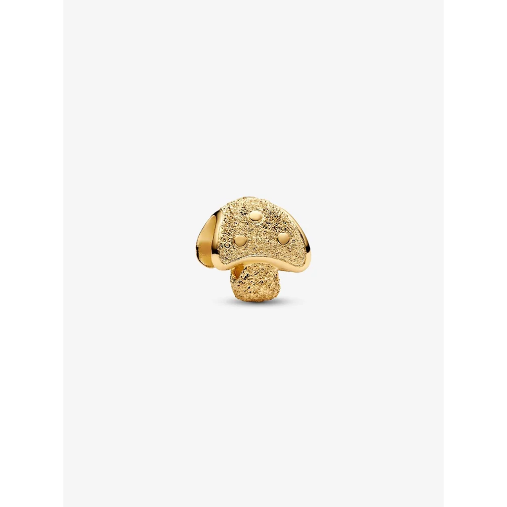 PANDORA : Textured Mushroom Mini Charm - Gold