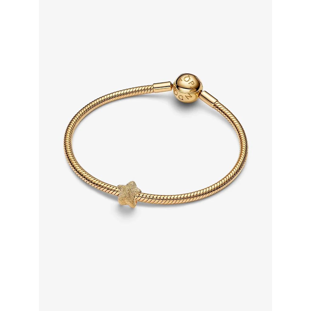 PANDORA : Textured Star Mini Charm - Gold - Image 2