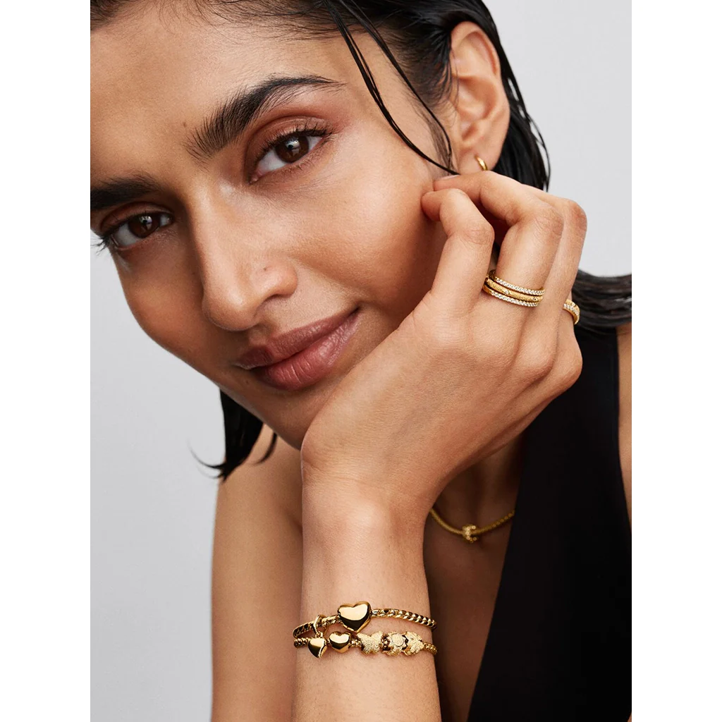 PANDORA : Textured Sun Mini Charm - Gold - Image 3