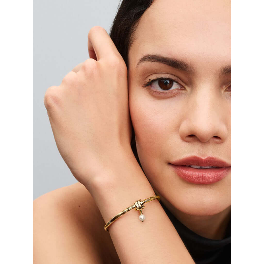 PANDORA : Treated Freshwater Cultured Pearl Ribbon Charm - Image 2