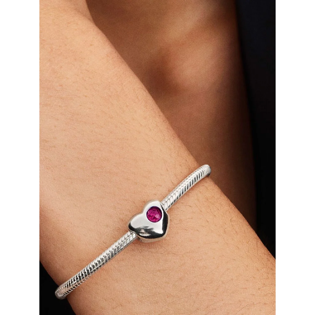 PANDORA : True Red Stone Heart Charm - Image 3