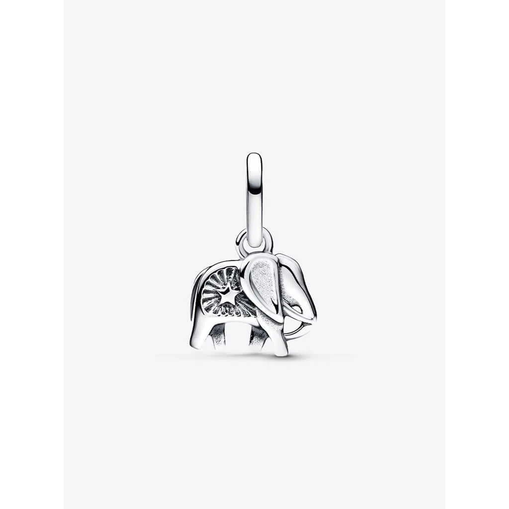 PANDORA : Turquoise-coloured Elephant Mini Dangle Charm - Image 2