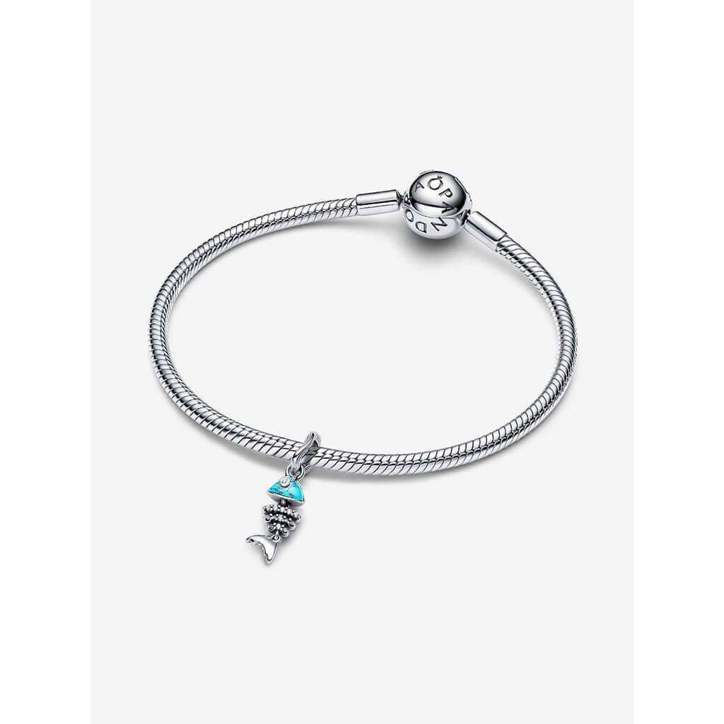 PANDORA : Turquoise-colored Fishbone Dangle Charm Sterling silver - Image 3