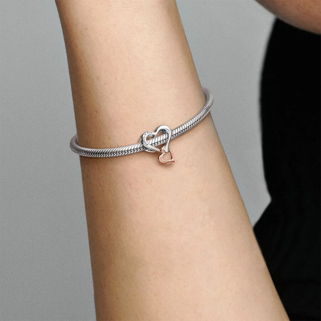 PANDORA : Two-tone Openwork Infinity Heart Charm - Image 3