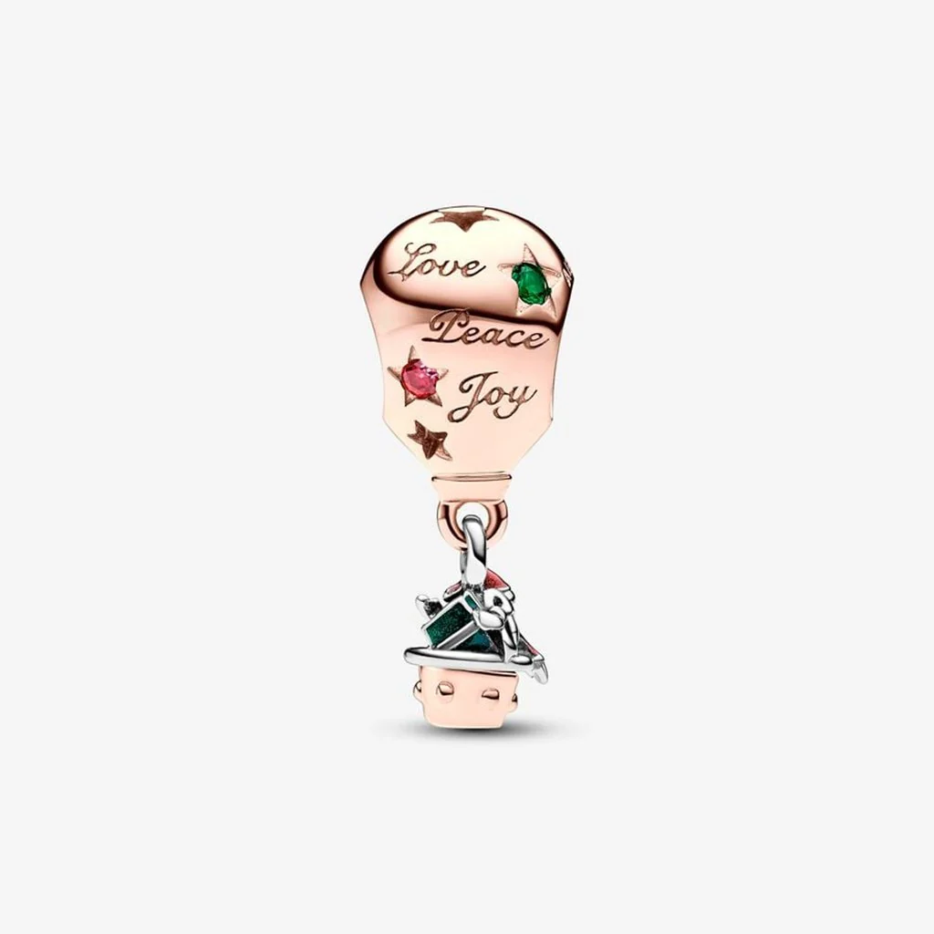 PANDORA : Two-tone Santa Claus in Hot Air Balloon Charm - Image 2