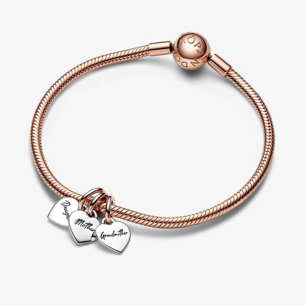 PANDORA : Two-tone Splittable Family Generation of Hearts Triple Dangle Charm - Image 5