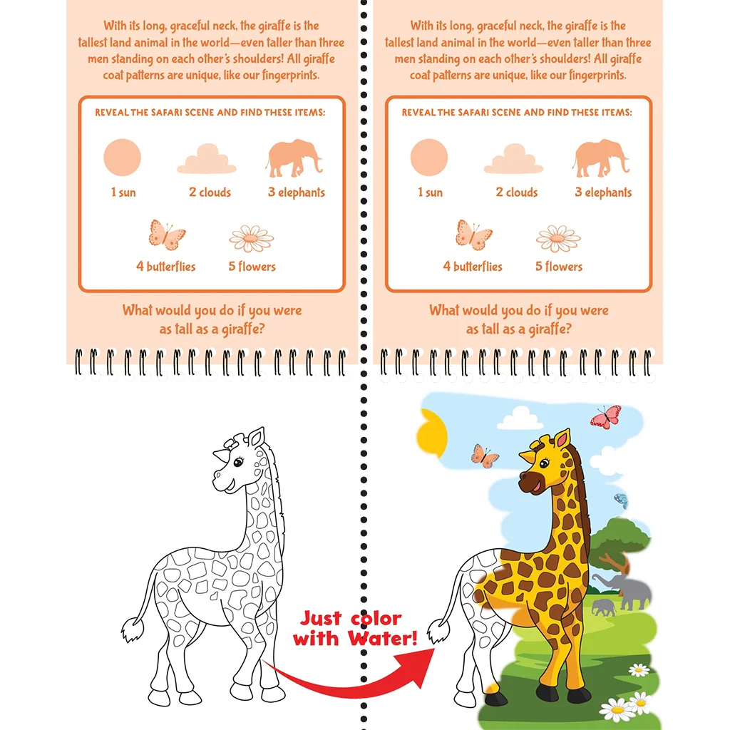 Peter Pauper Press : Color With Water - Wild Animals - Image 5