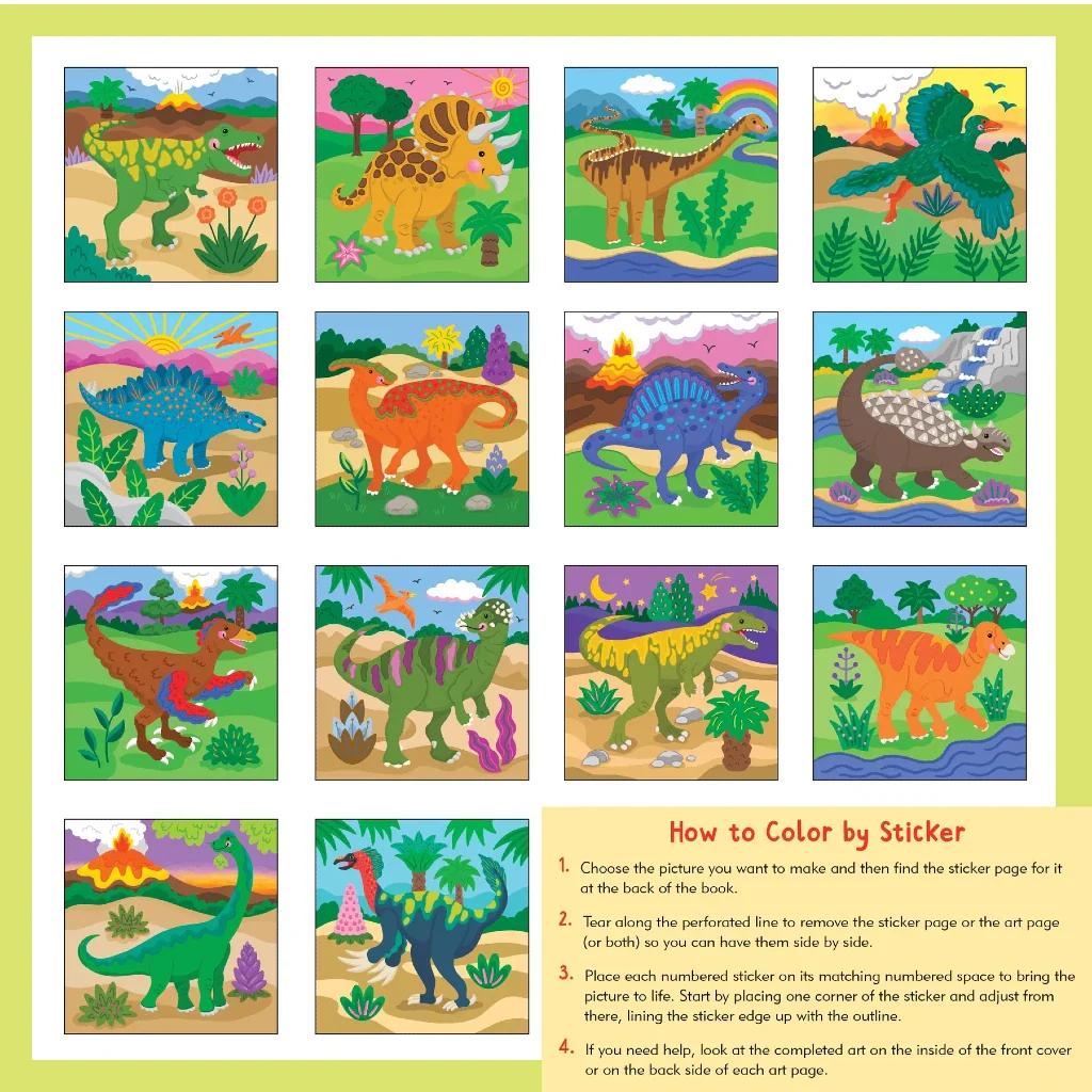 Peter Pauper Press : My First Color-by- Dinosaurs Sticker Book - Image 2