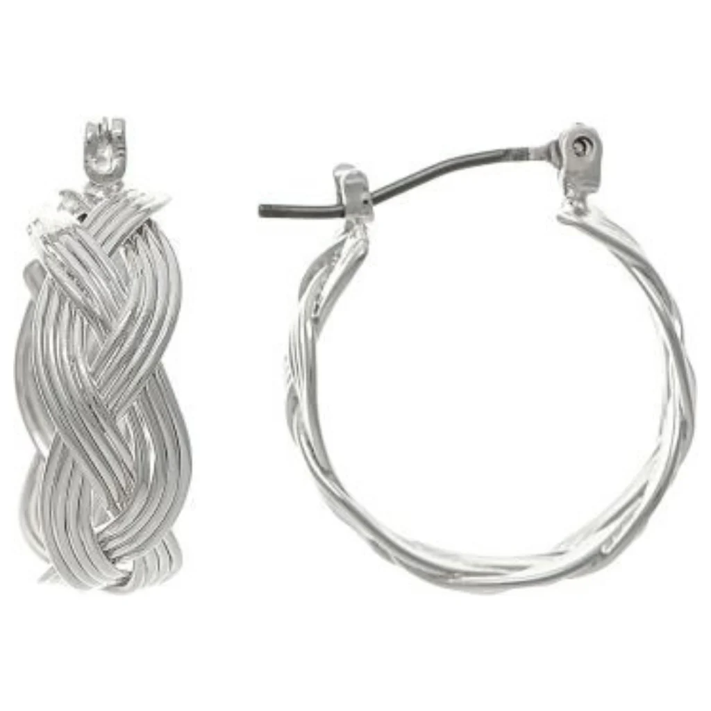 Rain Jewelry : Brass Wire Braid Hoop Earring - Image 2