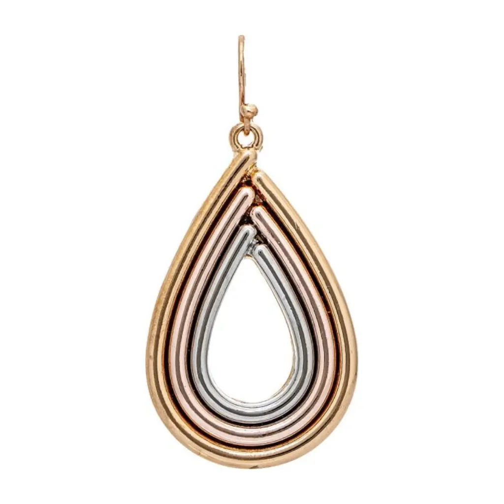 Rain Jewelry : Multimetal Rows Teardrop Earring