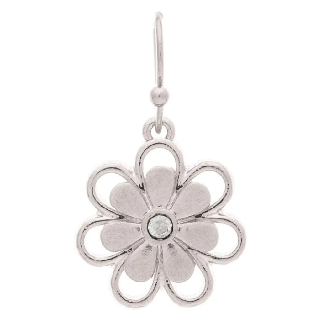 Rain Jewelry : Silver Crystal Center Little Daisy Earring