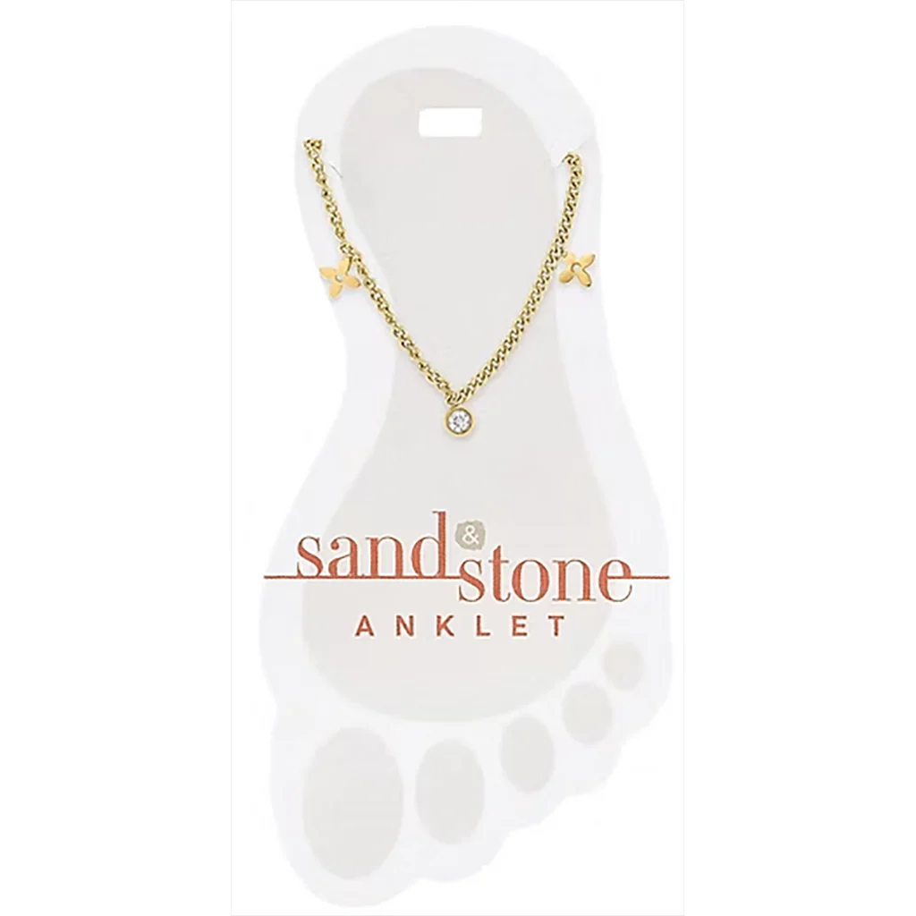Sand & Stone : Clover Dangle Chain Anklet - Gold