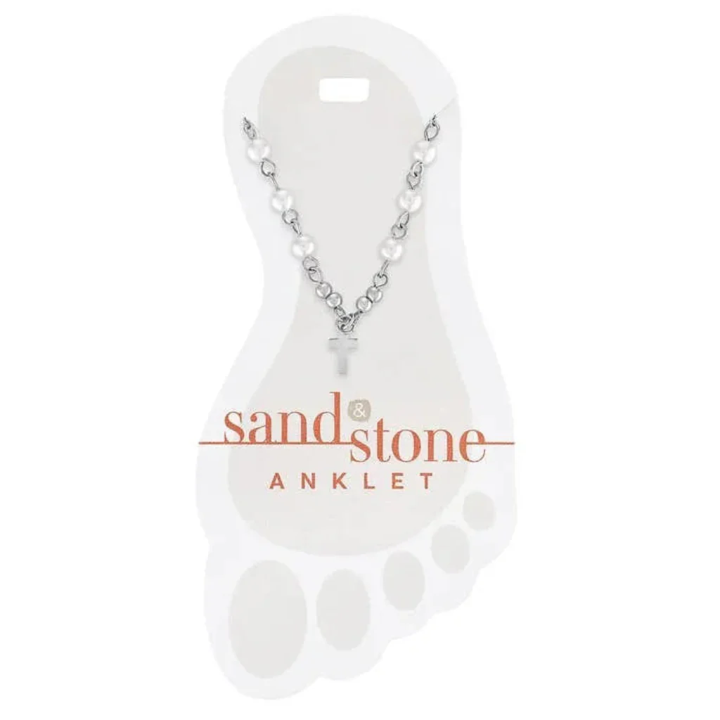 Sand & Stone : Cross Dangle Chain Anklet - Silver