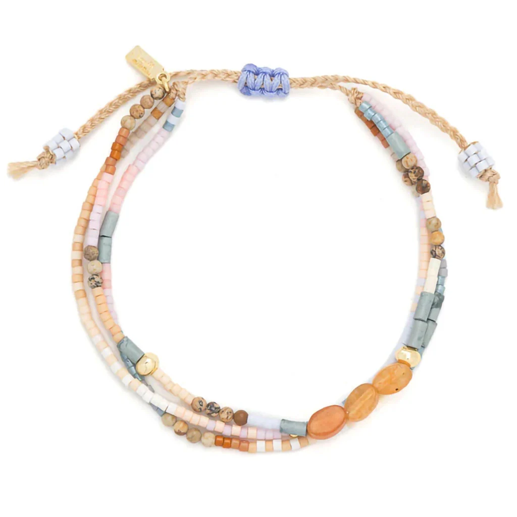 Scout Curated Wears : Mixed Media Bracelet - Red Aventurine/Gold