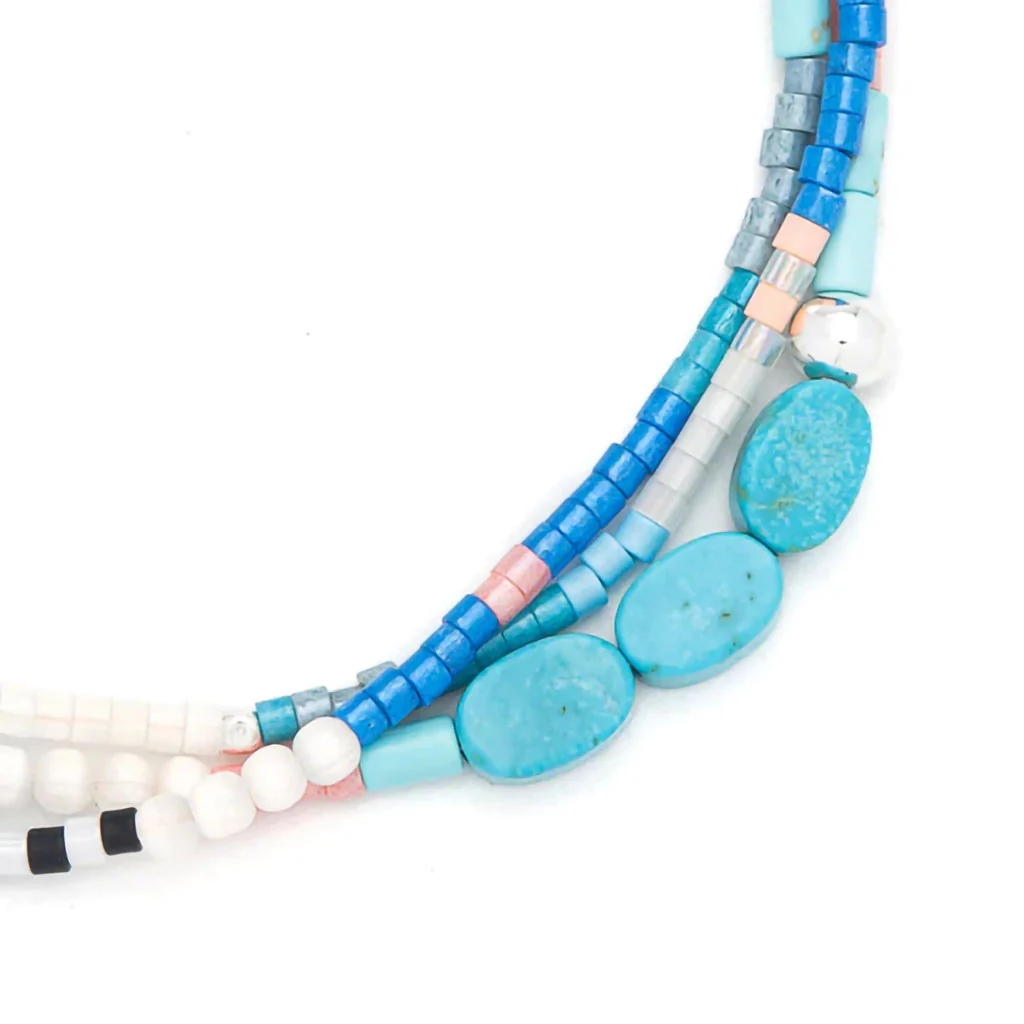 Scout Curated Wears : Mixed Media Bracelet - Sky/Turquoise/Silver - Image 2