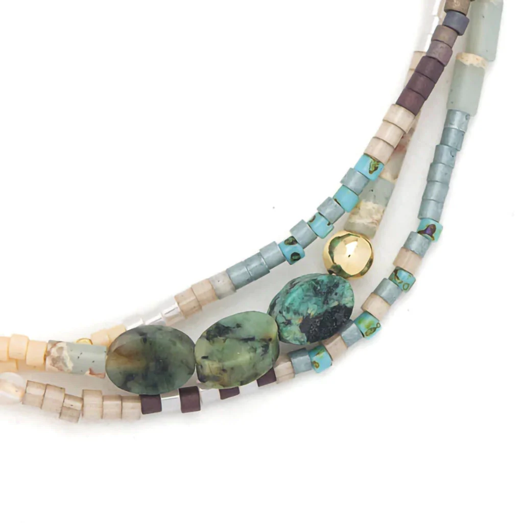 Scout Curated Wears : Mixed Media Bracelet - Transformation/African Turquoise/Gold - Image 2