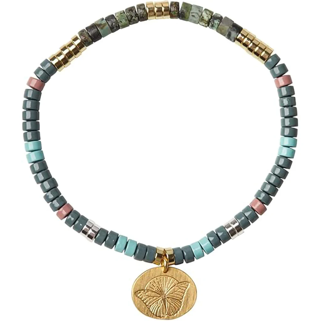 Scout Curated Wears : Stone Intention African Turquoise Gold Charm Bracelet