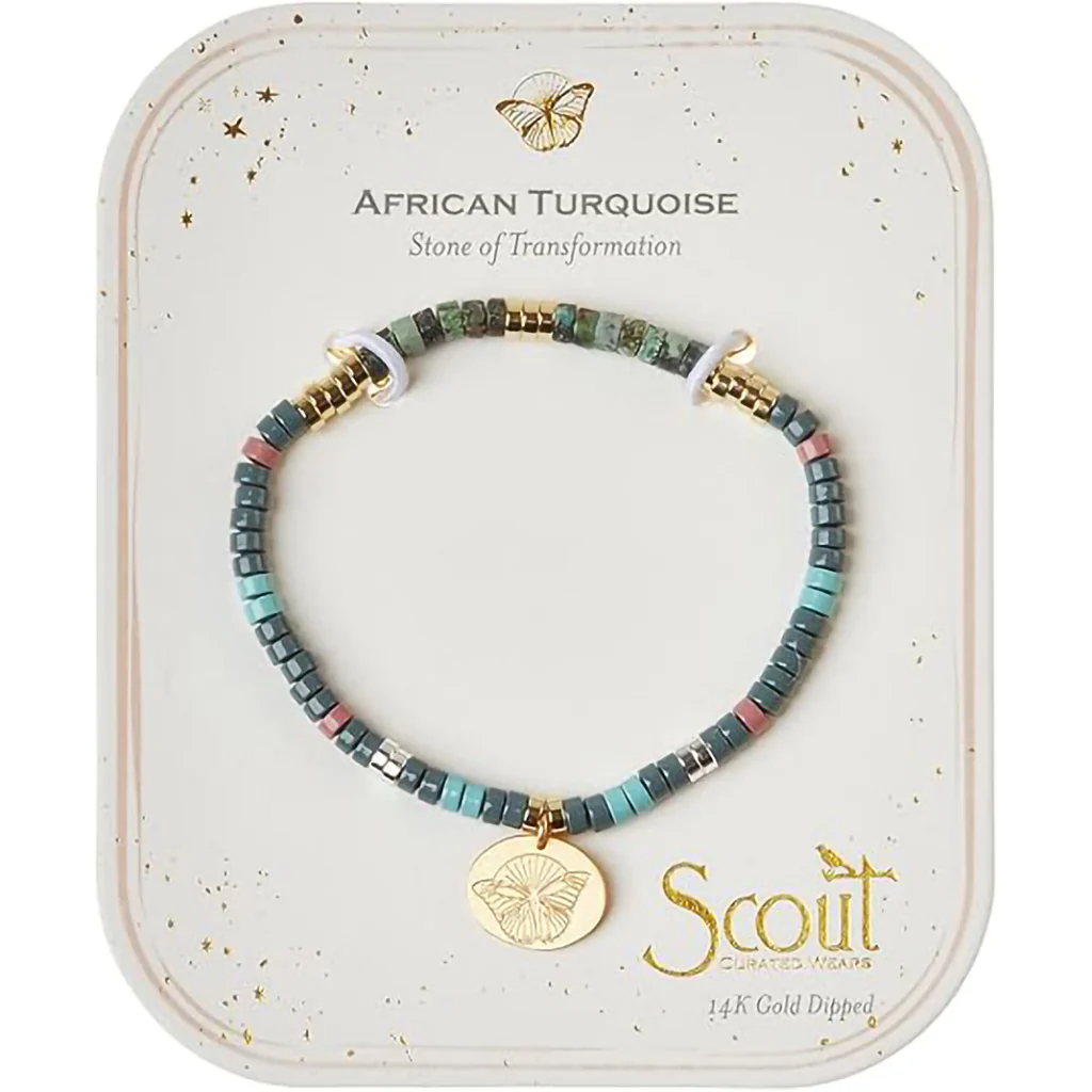 Scout Curated Wears : Stone Intention African Turquoise Gold Charm Bracelet - Image 3