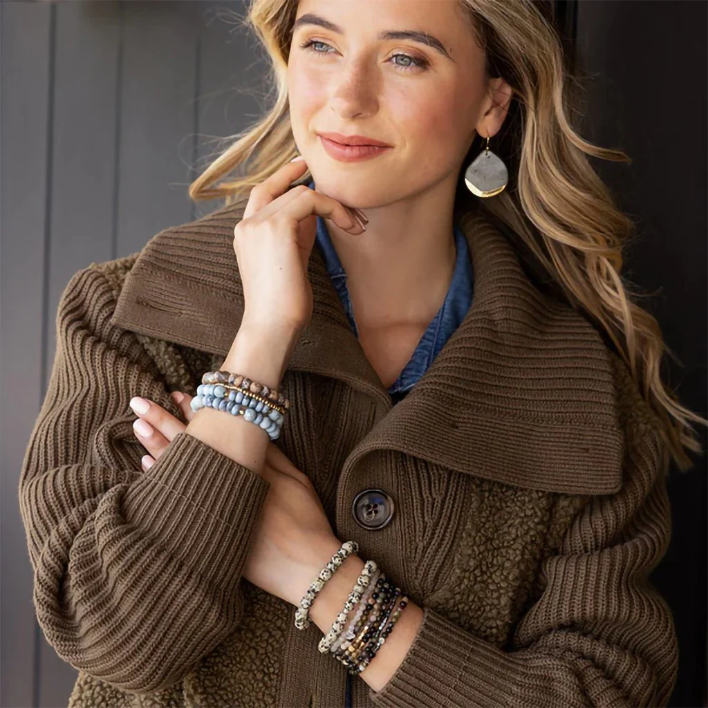 Scout Curated Wears : Stone Stack Bracelet Dalmatian Jasper - Stone of Joy - Image 3
