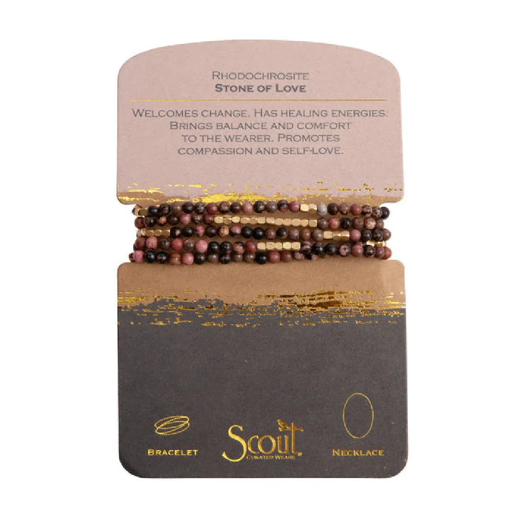 Scout Curated Wears : Stone Wrap Rhodochrosite/Gold - Stone of Love