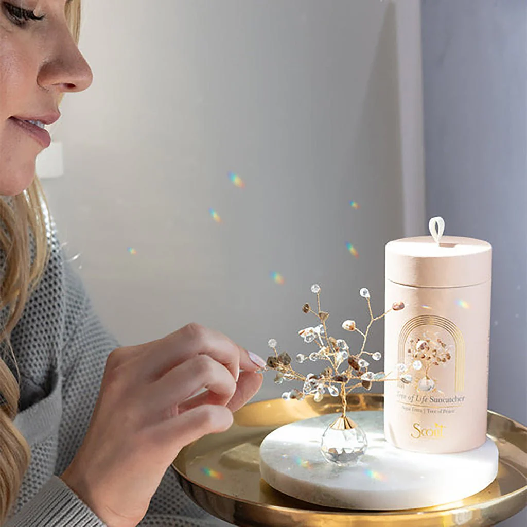 Scout Curated Wears : Suncatcher Tree of Life - Rose Quartz/Love/Gold - Image 3