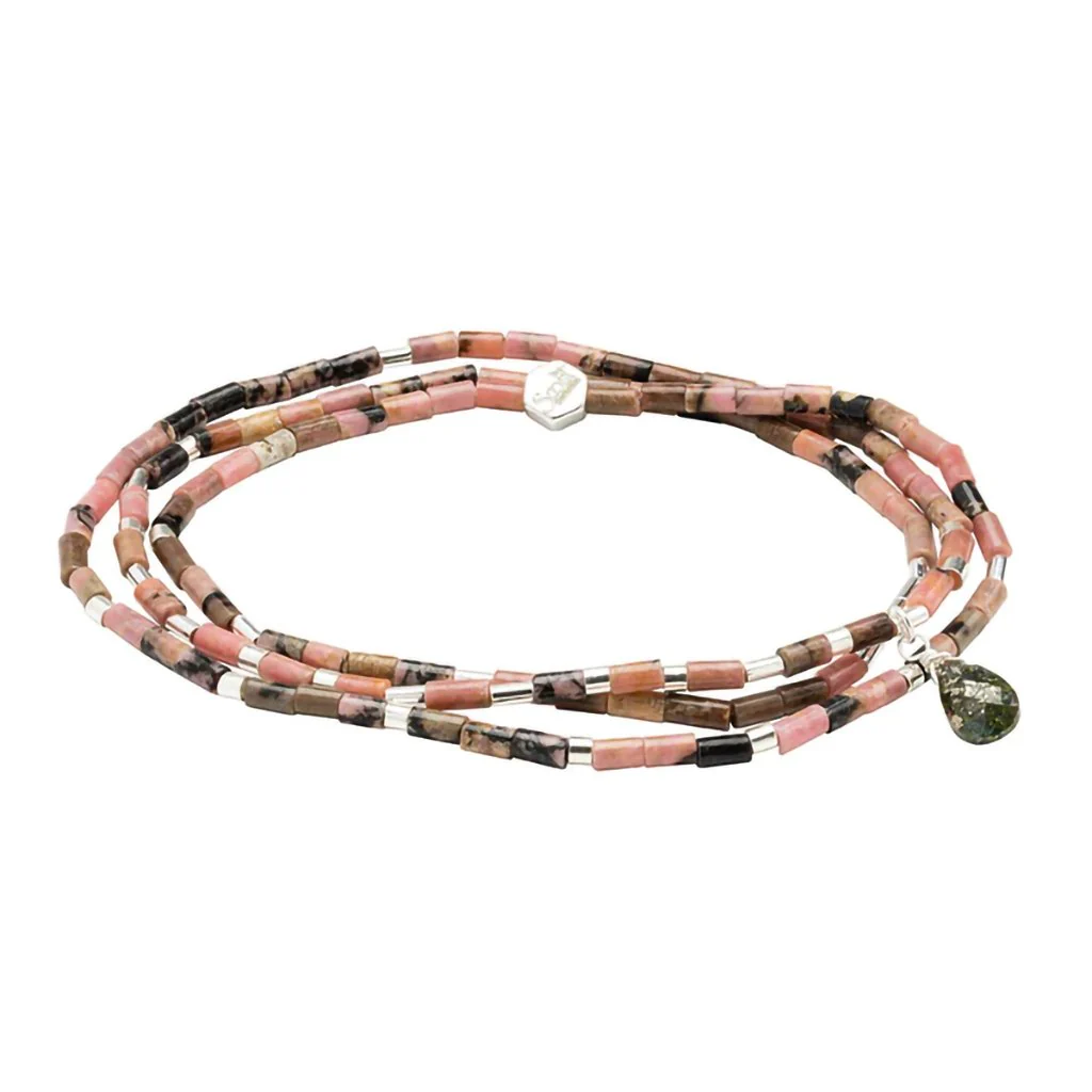 Scout Curated Wears : Teardrop Stone Wrap Rhodonite/Pyrite/Silver - Stone of Healing - Image 2