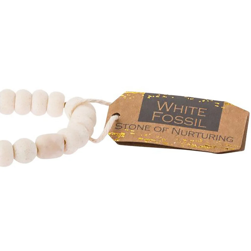 Scout Curated Wears : White Fossil Stone Bracelet - Stone of Nurturing - Image 2
