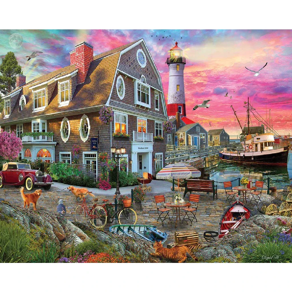 White Mountain Puzzles : Harbor Inn Jigsaw Puzzle