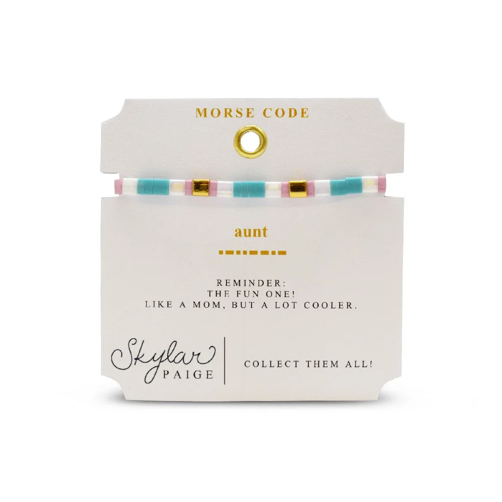 Stia : AUNT - Morse Code Tila Beaded Bracelet