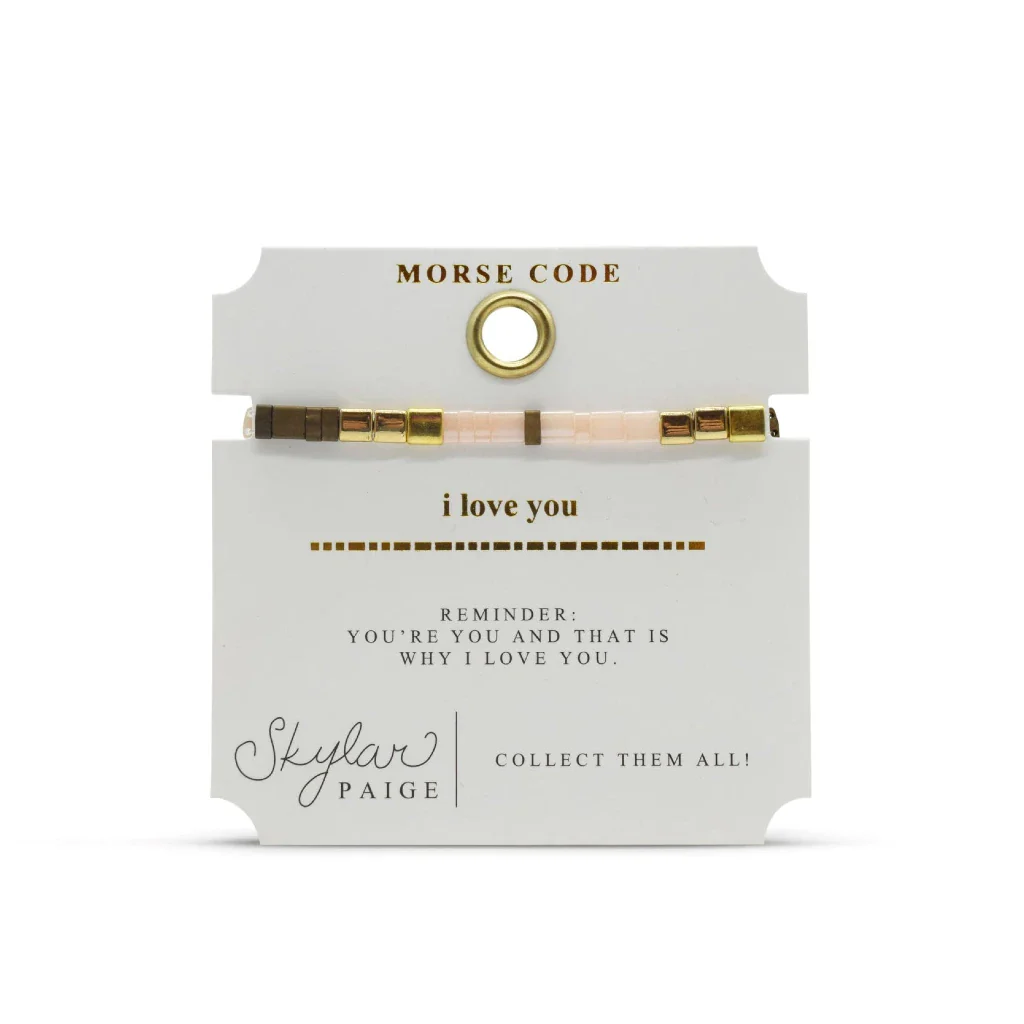 Stia : I LOVE YOU - Morse Code Tila Beaded Bracelet