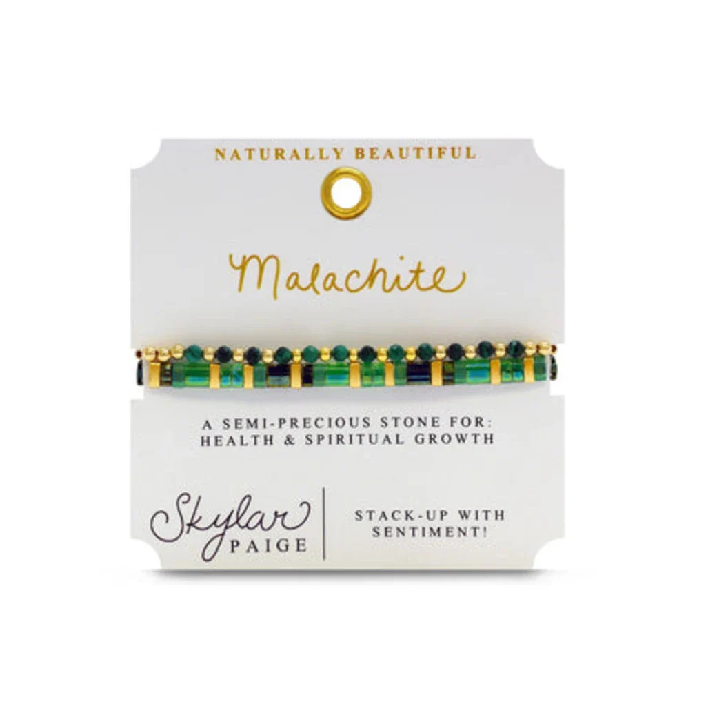 Stia : Naturally Beautiful - Malachite Morse Code Bracelet