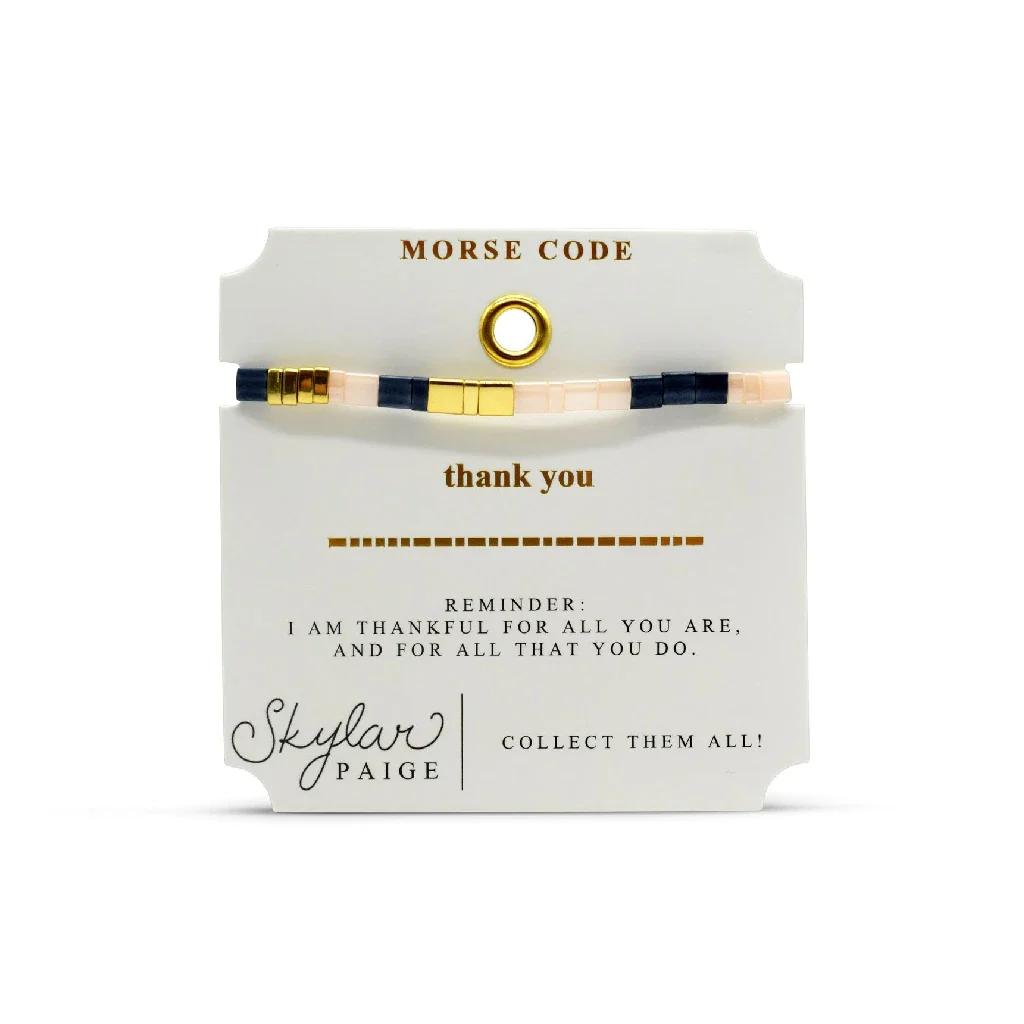 Stia : THANK YOU - Morse Code Tila Beaded Bracelet