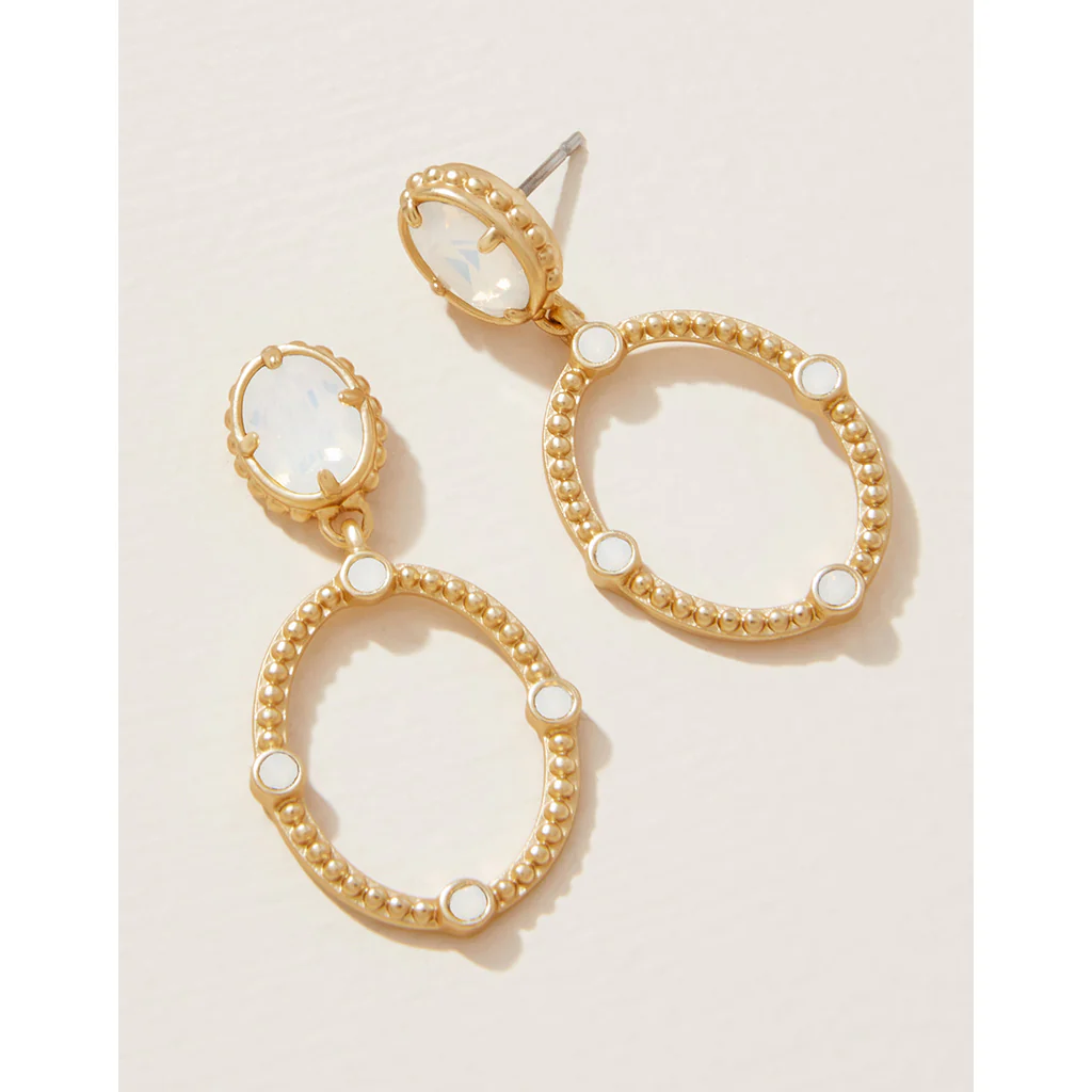 Spartina 449 : Cristal Oval Drop Earrings - White Opal