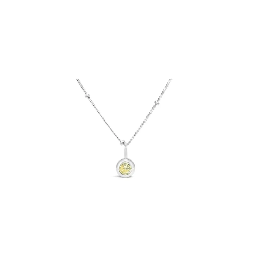 Stia : Citrine CZ Birthstone Necklace (November)