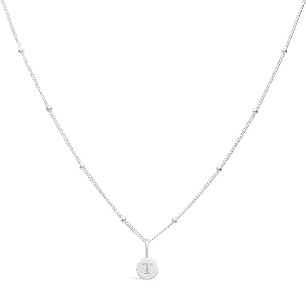 Stia : Love Letter "T" Mini Disk Necklace