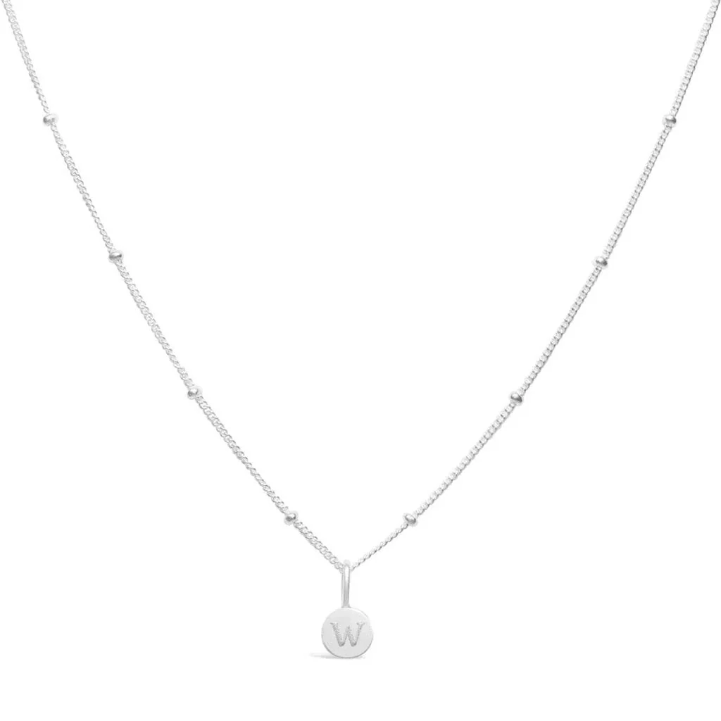 Stia : Love Letter "W" Mini Disk Necklace