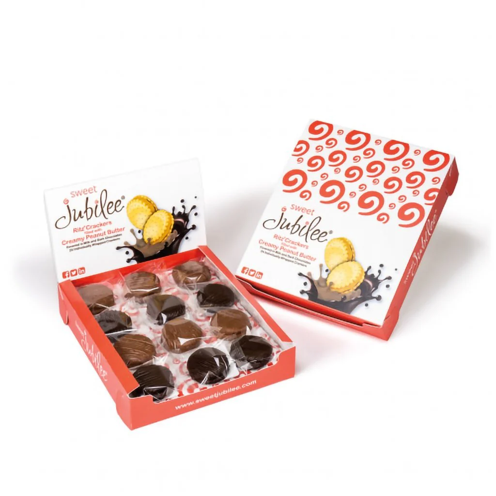 Sweet Jubilee : Ritz Crackers filled with Creamy Peanut Butter Covered In Milk And Dark Chocolates With Delicious Whimsical Toppings - Image 2