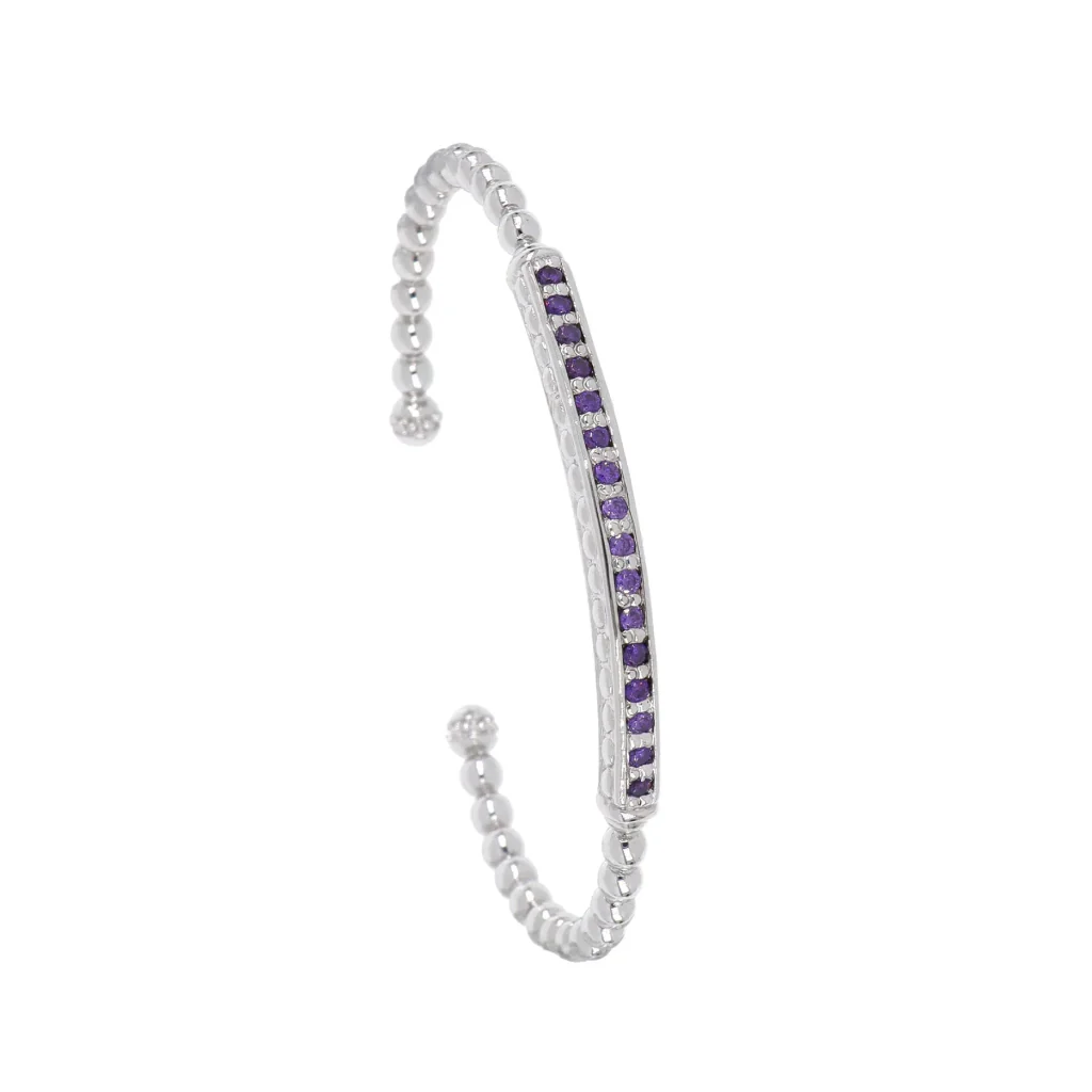Tahoe : Cuff Bracelet Pave Bar Rhodium