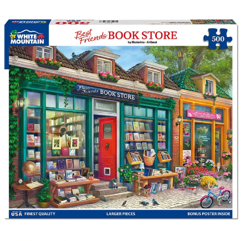 White Mountain Puzzles : Best Friends Book Store Jigsaw Puzzle - Image 2
